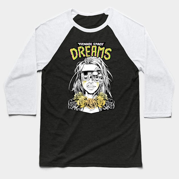 Teenage Space Dreams Baseball T-Shirt by Lokhaan